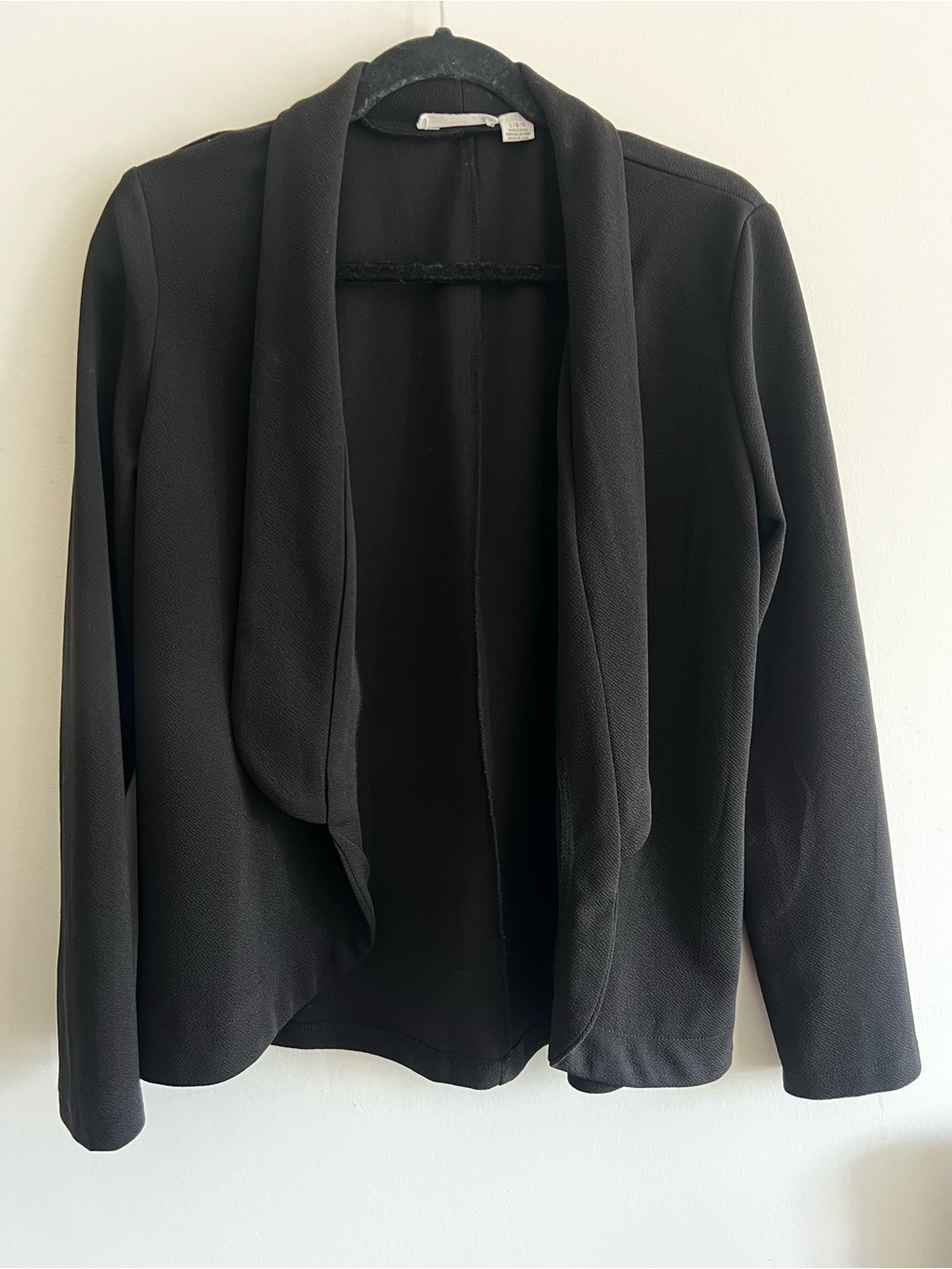 Black Open-Front Blazer L